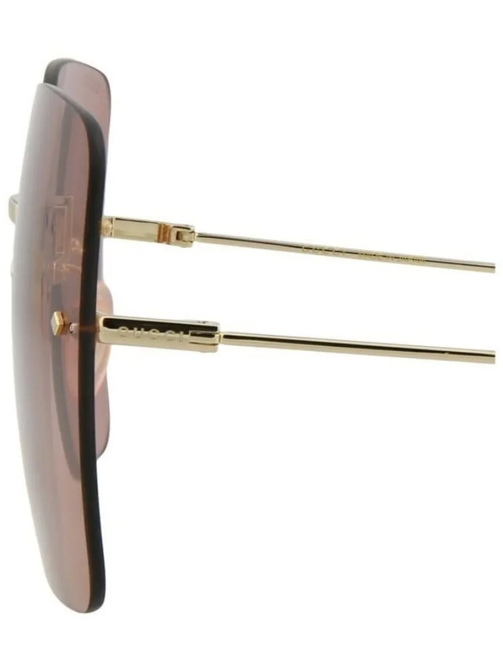 New Gucci Womens Square/Rectangle Gold Gold Red Fashion Designer Sunglasses
